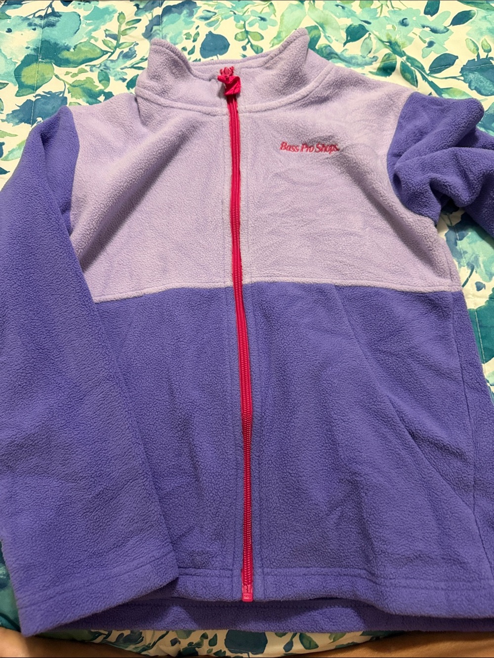 Bass Pro Shops Lavender and Purple Girls' Fleece Zip-Up Hoodie